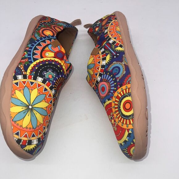 GOKIA~LHASA BLOSSOM COLORFUL CANVAS FASHION SLIP-ON WOMEN'S SHOES ~ SIZE 11 - Picture 6 of 13